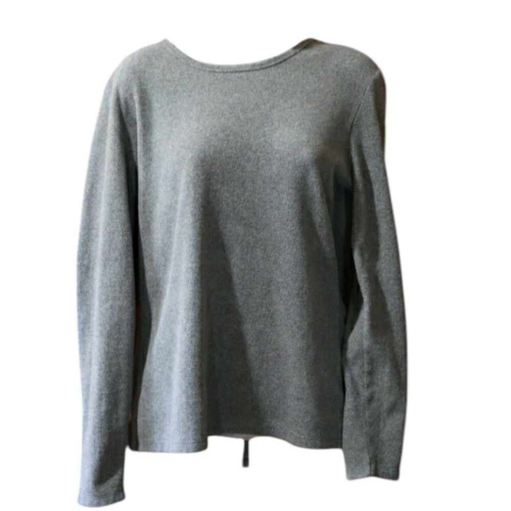 Cuddl Duds Gray Pajama Fleece Top Intimates Sleepwear Loungewear LG